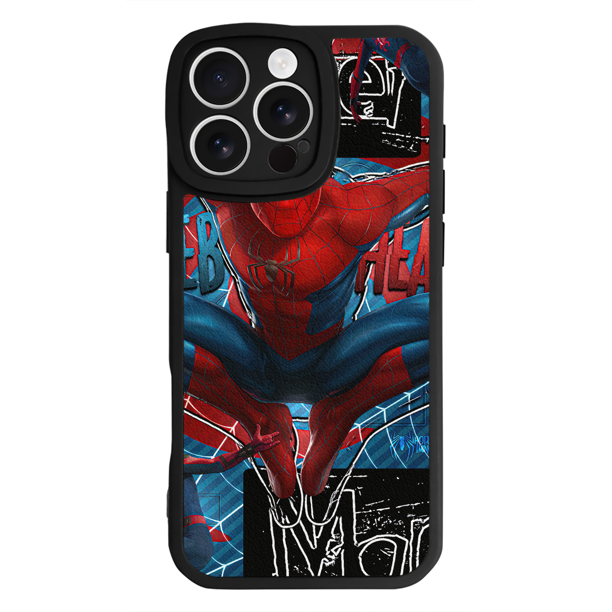 Spider Man スパイダーマン 【iPhone 16シリーズ対応】シリコンスマホケース（レザー調） 材質：シリコン